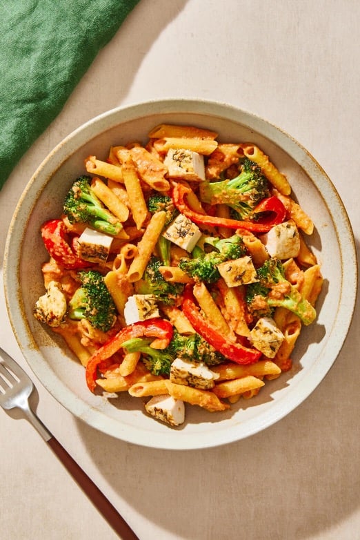 Pasta Arrabiata with Roasted Chicken 